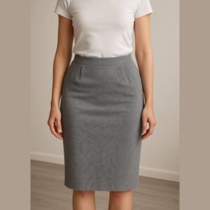 Valentino Cashmere Elegant Gray Designer lined Pencil Skirt size 4